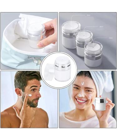 Qeuly 1 oz Cream Jar Vacuum Bottle - Leak Proof Travel Container for Lotions and Creams - Airless Pump - Refillable Acrylic Cosmetic Jar - Buy Online on GoSupps.com
