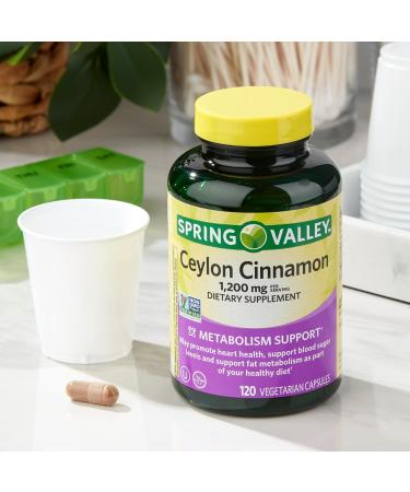 BASKETGOODS Spring Valley Ceylon Cinnamon 1200mg- 120ct Capsules (Pack of 2) Set by Basket Goods - Buy Online on GoSupps.com