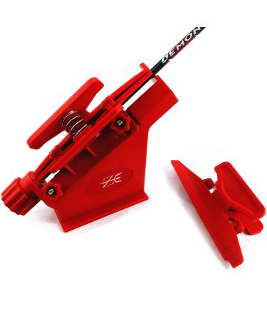 Adjustable Fletching Jig Straight and Helix Tool with Clamp for DIY Archery Arrows Red