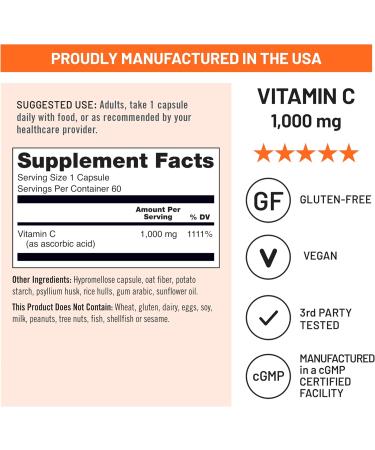 NatureWise 1 Vitamin C 1000mg - Extra Strength - Vegan Non-GMO 60 Capsules 60-Day Supply + 1 Vegan Vitamin D3 5000IU + K2 Organic Olive Oil - 60 Softgels 60-Day Supply  - Buy Online on GoSupps.com