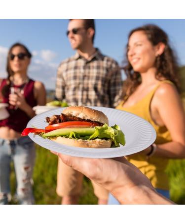 100PCS White Paper Plates Uncoated White Plate Use for Foodware Disposable Party Plates Decorative Paper Plates for Events Activities Crafts Projects - Buy Online on GoSupps.com