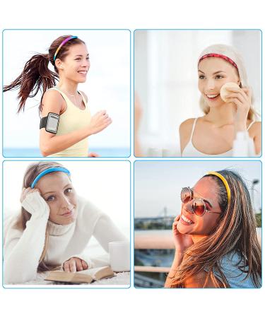 Duufin 30-Piece Colorful Plastic Headbands for Girls and Women - Thin Plain Headbands with Teeth - 0.8cm Width - Multicolored - Buy Online on GoSupps.com