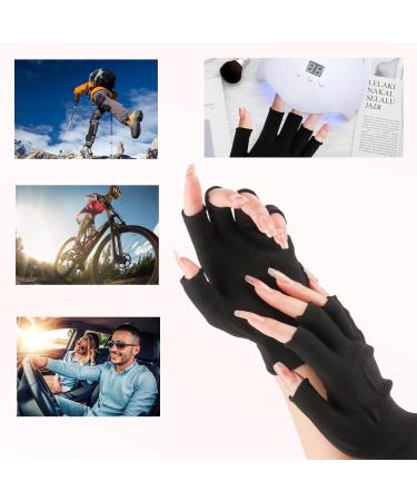 2 Pairs UV Protection Fingerless Gloves for Nails - UPF50+ Shield Gloves for Manicure Cycling & Car Rides - Buy Online on GoSupps.com