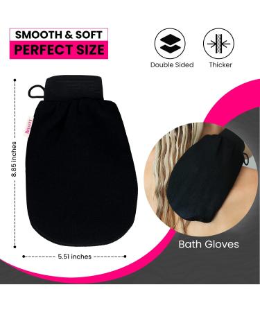 Luviri Double-Sided Exfoliating Gloves - Black Mitt for Keratosis Pilaris & Tan Removal - Buy Online on GoSupps.com