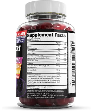 Clean Nutra Melatonin Gummies 10mg | Sleep Aid Valerian Root L-Theanine Vitamin B6 C Lemon Balm Magnesium Hibiscus Beta Carotene Saffron & Chamomile Rest Support Supplement Raspberry Flavor - Buy Online on GoSupps.com