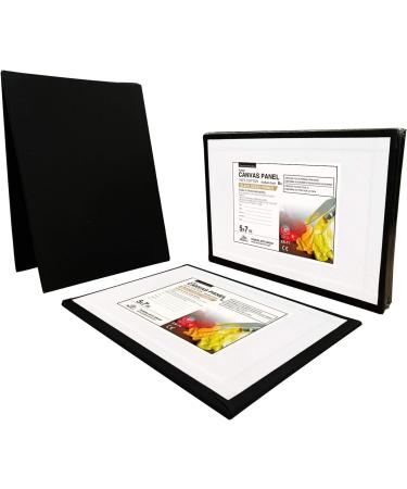 PHOENIX Black Canvas Panels 5x7 Inch 6 Pack - Triple Primed 100% Cotton Acid Free Canvases for Painting - Blank Flat Canvas Boards for Acrylic, Oil, Tempera - 6 Pack Black 5x7 - Buy Online on GoSupps.com