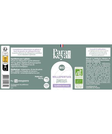 Millepertuis Bio 300 mg | Syst me nerveux | Compl ment alimentaire |180 g lules 180 unit (Lot de 1) - Buy Online on GoSupps.com