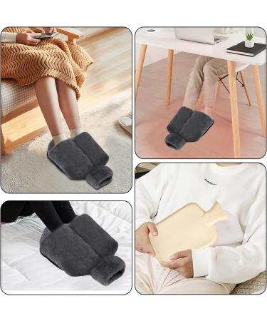 Electricity-Free Foot Warmer | 2L Large Hot Water Bottle for Feet | 2-in-1 Gray Cover - Ideal for Adults & Children - Buy Online on GoSupps.com