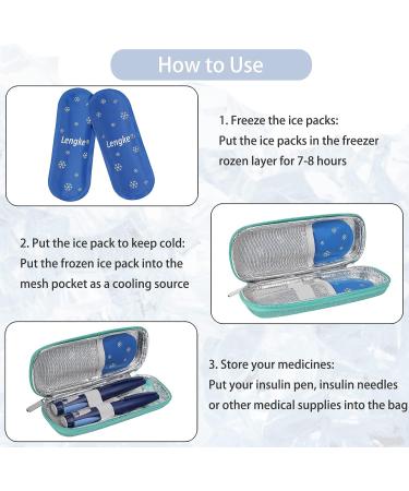 Insulin Cooler Travel Case | Diabetic Pen Carrying Bag with 2 Ice Packs - Green - Buy Online on GoSupps.com