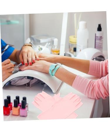 POPETPOP Nail Art Accessory 2 Pairs pink gloves sun gloves nail anti-uv gloves nail art supplies manicure gloves anti UV nail UV gloves UV protection gloves for manicure Nylon nail lamp 21x12x0.1cm As Shown1 - Buy Online on GoSupps.com