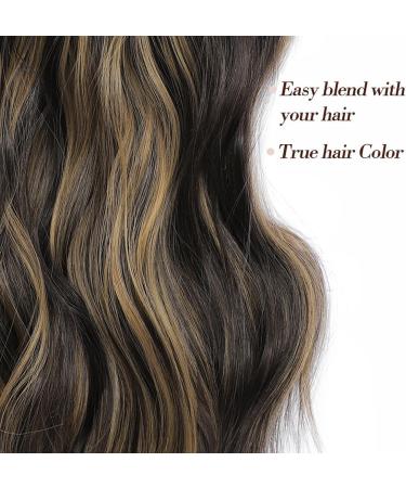 Fine Plus Long Curly Wavy Clip In Hair Extensions 20inch - Natural Black to Caramel Blonde - 4PCS Double Weft Full Head - Buy Online on GoSupps.com