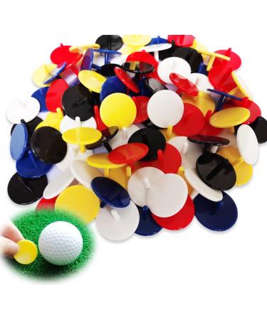 Adhere Golf Ball Marker 50 100 pcs Plastic Position Ball Marker Quarter Size 0.94 inch Flat Golf Ball Marker Mix Colour 100pcsMix colour