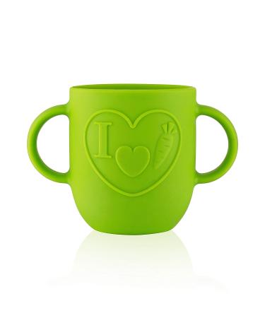 Baby Toddler Cup - Open Silicone Cup with Dual Handles - 250ml (8.45oz) - Green - Buy Online on GoSupps.com