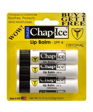 Chap-Ice SPF 4 Premium Lip Balm Original 3 pack