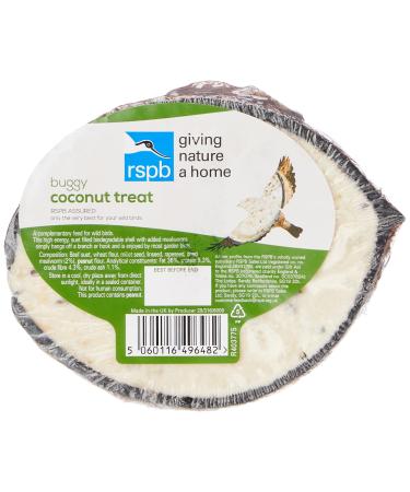 RSPB Wild Bird Coconut Treats with Mealworms 275 Grams A Bird Food!!! Filled in The UK Supporting The RSPB Charity Easy to Hang 275 g (Pack of 1)