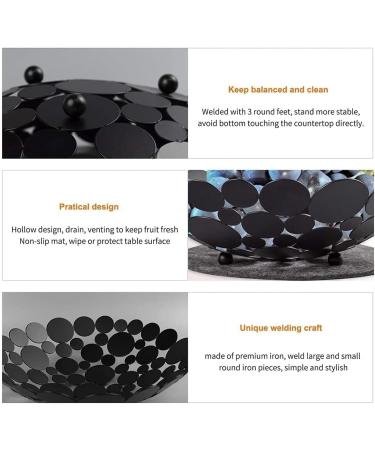 Kitchen Countertop Fruit Rack Fruit Basket Metal Fruit Basket Round Fruit Bowl for Kitchen Table Large Fruit Holder Stand for Vegetable Bread Candy and Household Storage Fruit Trays (Color : Black - Buy Online on GoSupps.com
