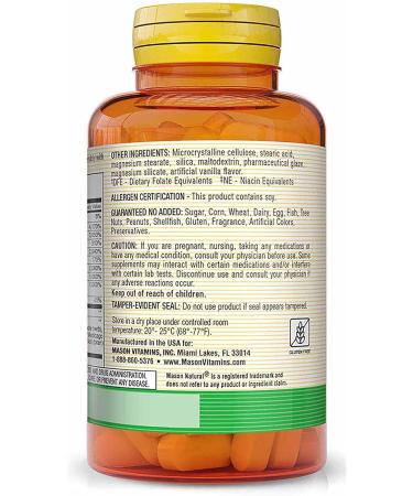 Mason Vitamins Super B 50 Complex All Eleven "B" Factors Tablets 60 Count - Buy Online on GoSupps.com