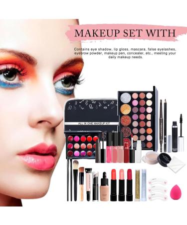 27Pcs Professional Makeup Set Portable Travel Makeup Storage Box Gifts for Beginner Girls (A) - Buy Online on GoSupps.com