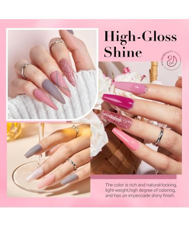 AZUREBEAUTY 30Pcs Dip Powder Nail Kit - Translucent Nude Pink Dipping Liquid Set Matte Top Coat & Recycling Tray for DIY Nail Art - Perfect for Home & Salon Use - Buy Online on GoSupps.com