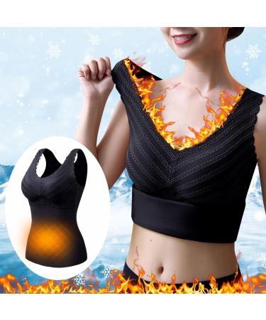Thermal Underwear for Women - Fleece Ski Vest Thick Functional Sleeves Sexy & Stretchy Winter Base Layer - XXL Black - Buy Online on GoSupps.com
