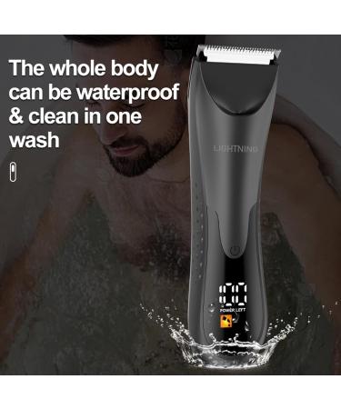 LIHTNING Beard Trimmer for Men | Waterproof Rechargeable Electric Razor & Body Trimmer | Pubic Hair Trimmer with Dock (Black - Buy Online on GoSupps.com