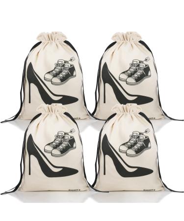 Dmoera 4 Pack Shoe Bags for Travel Women Heavy Duty Suitcase Organizer Bags Set Shoe Travel Bags for Packing Travel Shoe Bags for Packing Packing Bags for Suitcases Shoe Bag for Commute