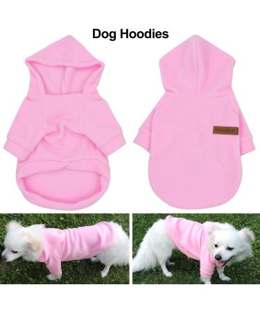 Warm & Lightweight Hualisiji Dog Hoodie - Fleece Sweater for Chihuahua - Soft Textured Easy to Wear Pink (M) - Buy Online on GoSupps.com
