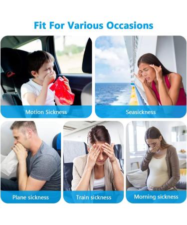 ACWOO Motion Sickness Wristbands 2 Pairs - Natural Anti-Nausea Relief for Kids & Adults - Car, Sea, Flying Travel - Black+White - Buy Online on GoSupps.com