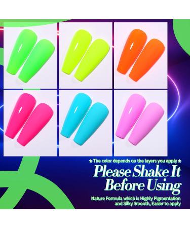 Born Pretty Neon Gel Nail Polish Set - 6PCS 10ML Fluorescent Colors for Vibrant Spring & Summer Nail Art Manicure - Soak Off UV LED Gel Polish in Orange, Hot Pink, Blue, Yellow, Green & Purple - A-Modern City - Buy Online on GoSupps.com