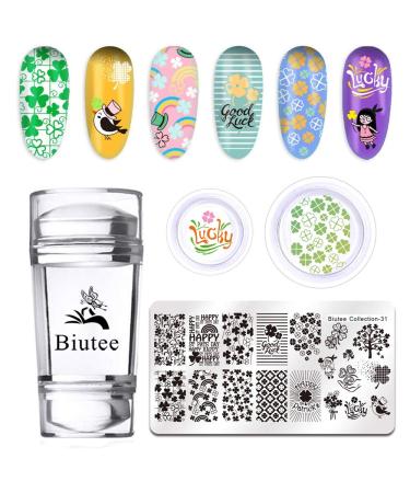 Biutee Clear Jelly Nail Art Stamper Set - Dual Head Silicone Stamper with 3 Scrapers - Manicure Nail Art Tool (12 Pcs) - Buy Online on GoSupps.com