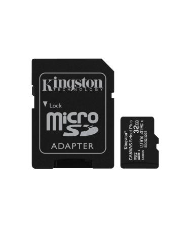 Kingston 32GB microSDHC Canvas Select Plus 100MB/s Read A1 Class10 UHS-I Memory Card + Adapter (SDCS2/32GB) microSD Card 32GB Fast (Up to 100 MB/s) Single