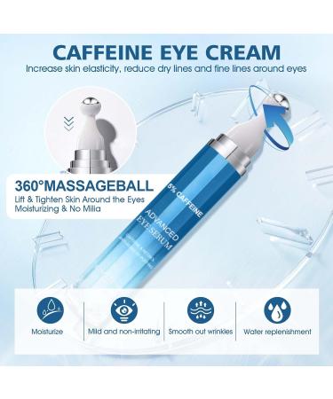 Allony Caffeine Eye Cream Eye Cream for Dark Circles and Puffy Eyes Eye Cream Anti Aging Eye Bags Remover Moisturizing Firming and Anti-wrinkle(20ml) - Buy Online on GoSupps.com