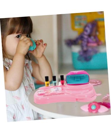 Housoutil 1 Set Nail Art Set Toy Girls Manicure Kit Nail Dryer Kidcraft Playset Nail Art Decoration Kit Nail Art Kit Glitter Powder Toys Nail Polish Plastic Make up Kit Child Pink - Buy Online on GoSupps.com