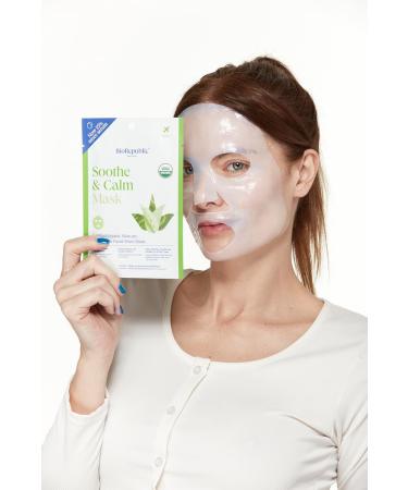 BIOREPUBLIC Organic Soothe & Calm Facial Sheet Mask - Soothing Hydration for All Skin Types | 1.08 FZ - International Shipping Available - Buy Online on GoSupps.com