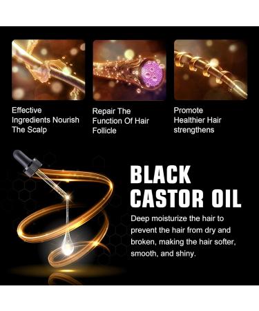 Organic Castor Oil Organic Black Castor Oil for Hair Growth Cold Pressed Castor Oil Promote Hair Growth Strengthen Hair Roots and Prevent Bifurcation 30ML - Buy Online on GoSupps.com