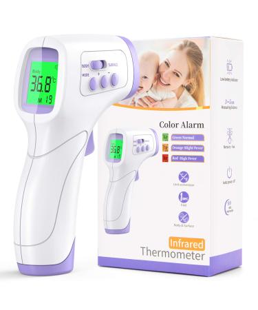 Thermometer for Adults KKmier Digital Forehead Thermometers Non Contact Infrared Temperature Checker for Adults Children Baby Thermometer Gun with Fever Alarm 2s Readings 99 Measurement Memory