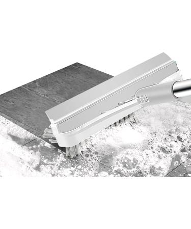 Virtcooy 3 in 1 Floor Scrubber | Floor Scrubber Brush with Long Handle | Shower Cleaning Brush with Triangular Rotating Brush Head for Flooring and Wall White - Buy Online on GoSupps.com
