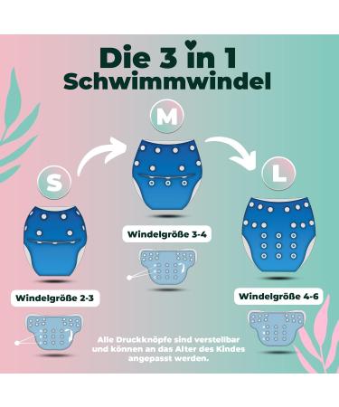 Kidverse Reusable Swimming Diaper for Babies 0-3 Years | Skin-Friendly Adjustable Size Includes Carrying Bag & Laundry Net - Palms Blue - Buy Online on GoSupps.com