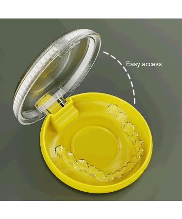 Portable Press Case & Prosthesis Box - Airtight Round Storage Container with Transparent Lid - Perfect Yellow Gift for Travel & Birthdays - Buy Online on GoSupps.com