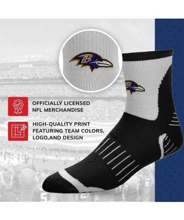 FBF NFL Baltimore Ravens Surge Quarter Length Socks - Black Medium | Men and Women - Buy Online on GoSupps.com