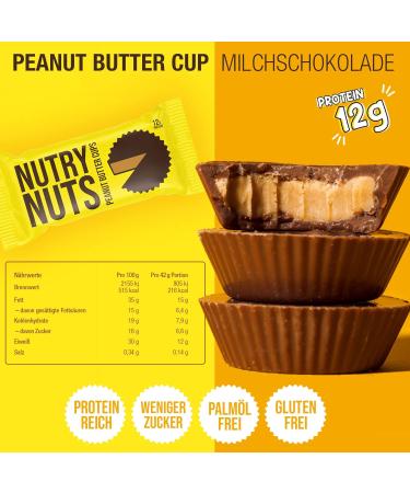 Nutry Nuts Milk Chocolate Peanut Butter Cups 12x42g Original - Buy Online on GoSupps.com