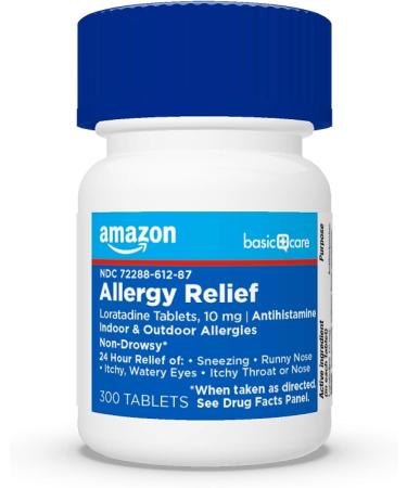Amazon Basic Care Loratadine 10mg Tablets - 300 Count, 24-Hour Allergy Relief Antihistamine - Buy Online on GoSupps.com