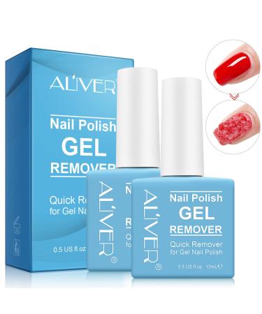 Nail Polish Remover- Professional Removes Gel Nail Polish in 3-5 Minutes for Natural Gel Sculptured Nails Quickly & Easily Not Hurt Nails (2 Pack) 0.5 Fl Oz (Pack of 2)