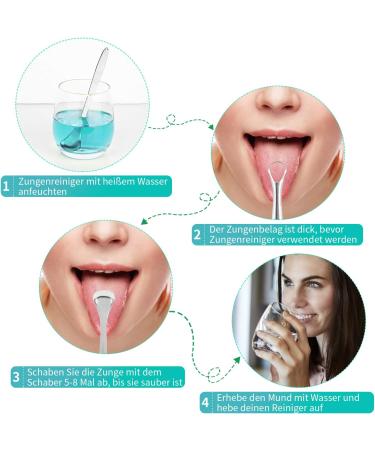 Boenfu Stainless Steel Tongue Cleaner Set - 3 Piece Tongue Scraper for Bad Breath & Oral Care - Buy Online on GoSupps.com