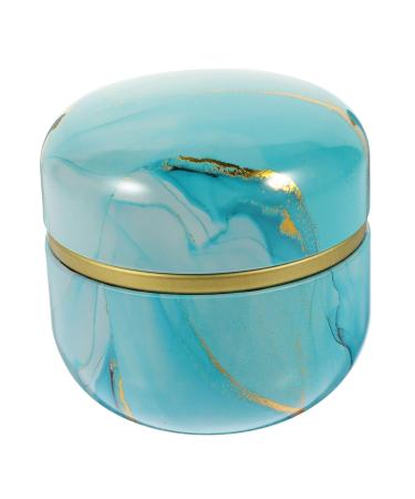 CYYHGD 2pcs Loose Powder Storage Box Dusting Powder Gift Tin Decorative Flower Tea Jar Tea Stash Candy Tin Puff Candy Decor Loose Powder Storage Jar Blue and White Porcelain Tinplate Food