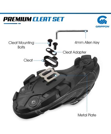 GRIPPON SPD Cleats for Cycling Shoes - Black Bike Cleats Compatible with Shimano - Ideal for Indoor and Outdoor Biking - Includes Metal Plates and Allen Key - Buy Online on GoSupps.com