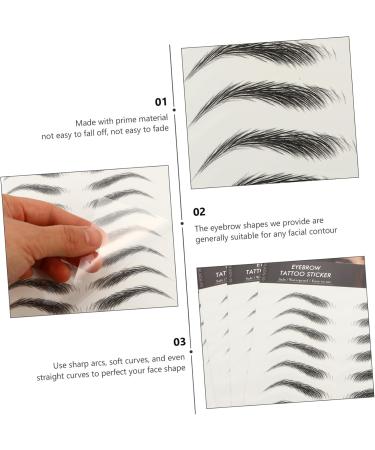 Baluue 12 Sheets Waterproof Eyebrow Stickers Eyebrow Fake Eyebrow Stickers Brow Eyebrow Transfer Stickers 6d Hair-like Eyebrows Stickers Makeup Brow Sticker 21x14.8cmx3pcs Blackx3pcs - Buy Online on GoSupps.com