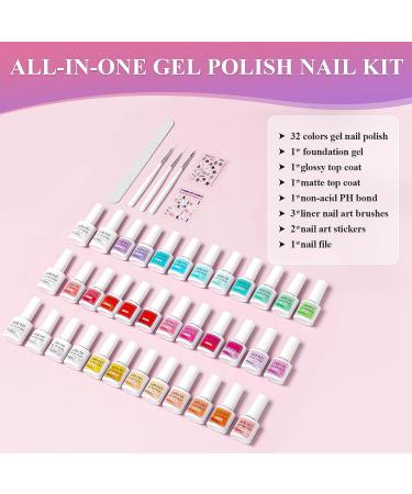 SAVILAND 42PCS Gel Nail Polish Kit - 32 Colors 7.5ML Set with Bases, Glossy & Matte Top Coats - Summer Gel Manicure DIY Gift - Buy Online on GoSupps.com