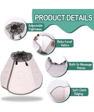 Soft Dog Cone Collar for Dog & Cat Recovery - Comfortable Alternative - Grey - M (7.5 Depth) - Buy Online on GoSupps.com