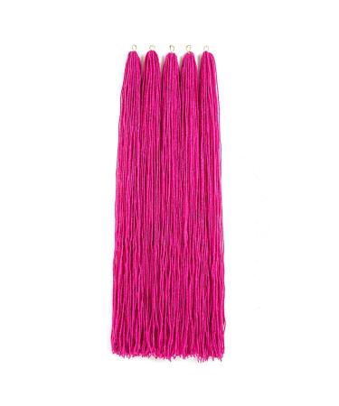 GUOHUI Micro Faux Locs Crochet Hair, 36 Inch 5 Packs Color Dark Pink, Sister Mini Afro Locks DIY Braids Straight Styles (36",Pink) 36 Inch (Pack of 5) Pink#